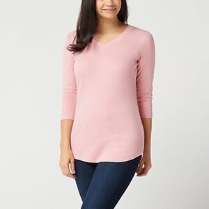 Isaac Mizrahi Live! Essentials Pima Cotton 3/4 Sleeve Tunic